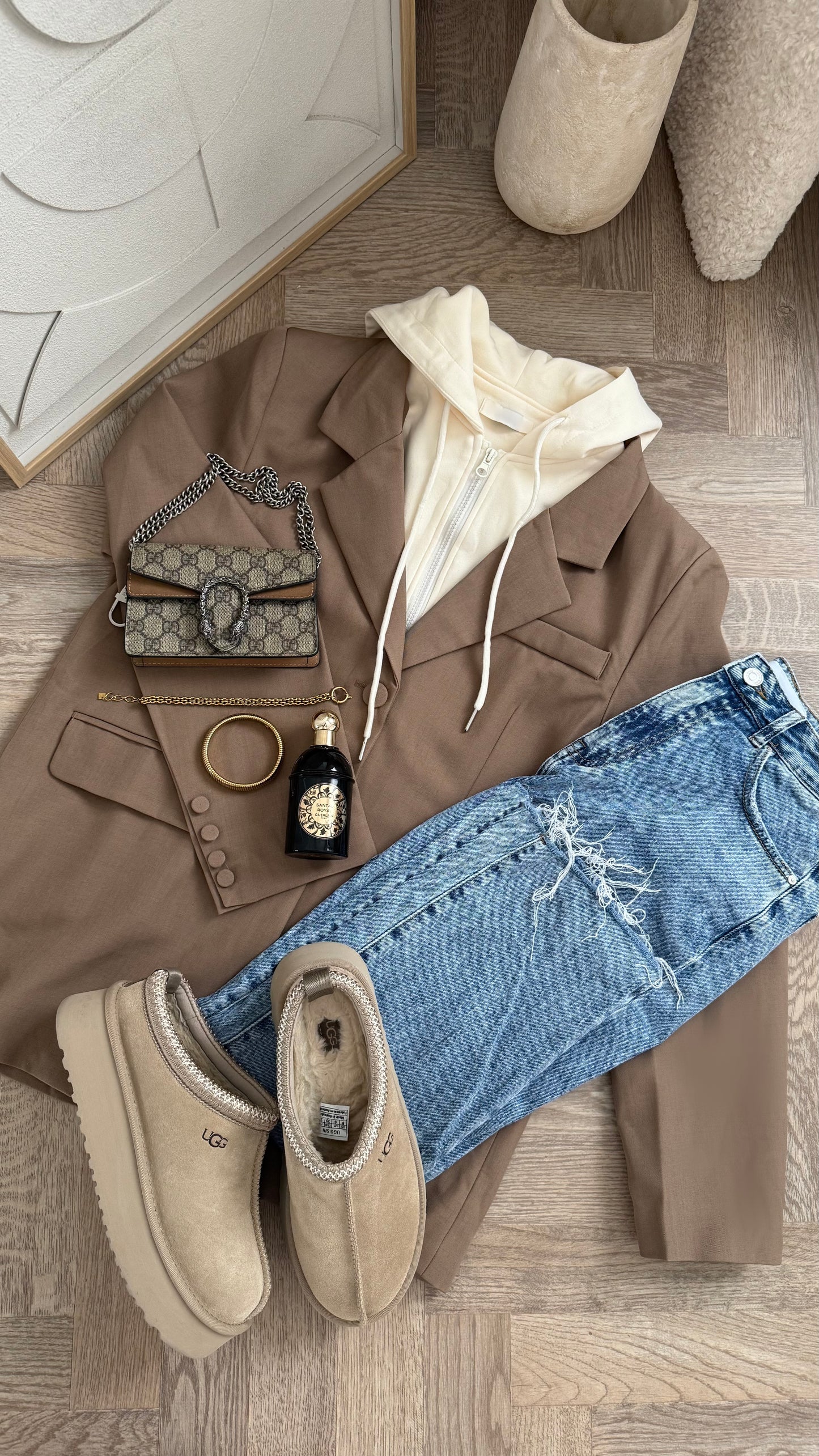 Blazer capuche intégrée premium | Taupe