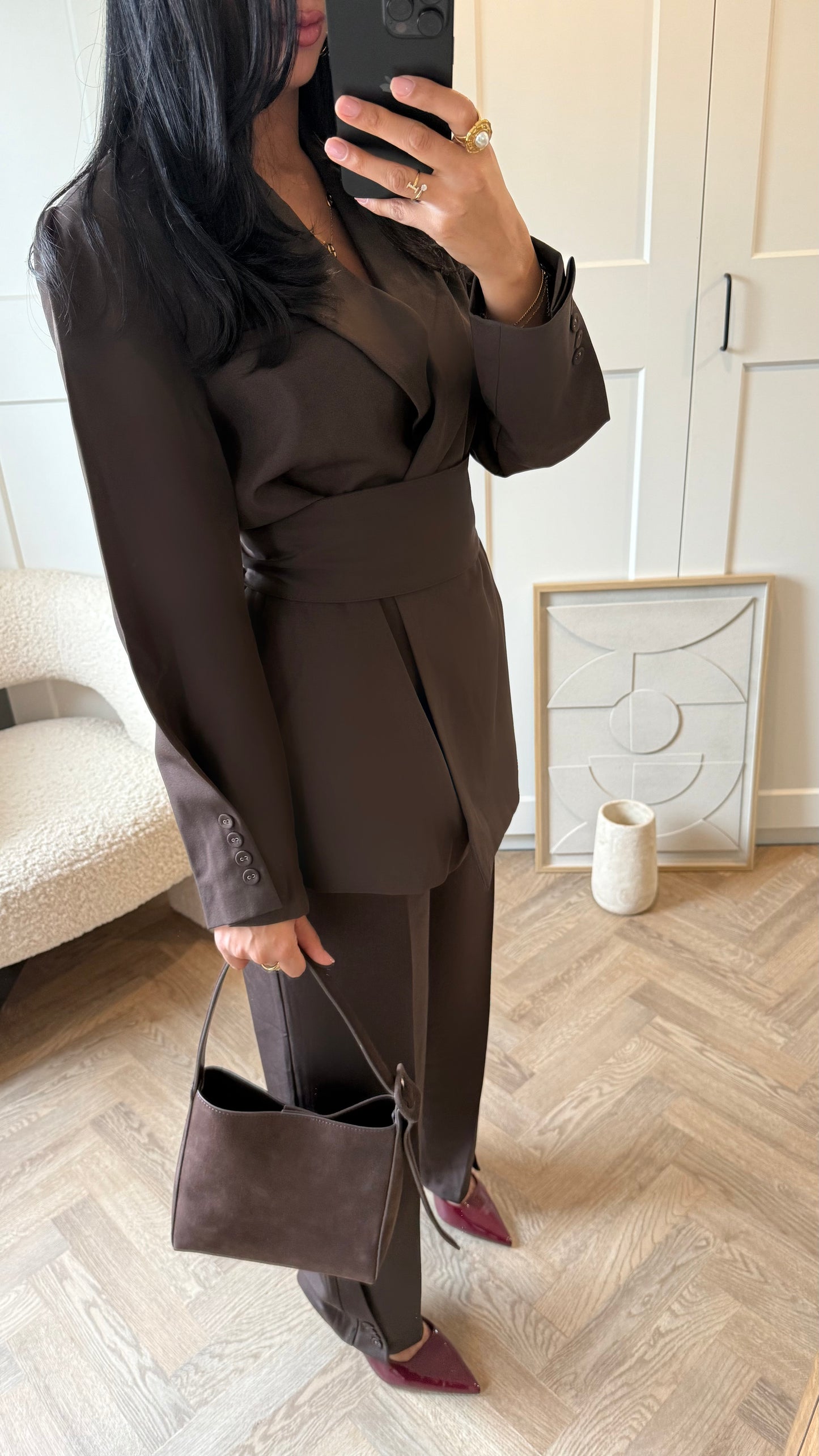 Blazer à ceinture L’ELEGANCE | Chocolat