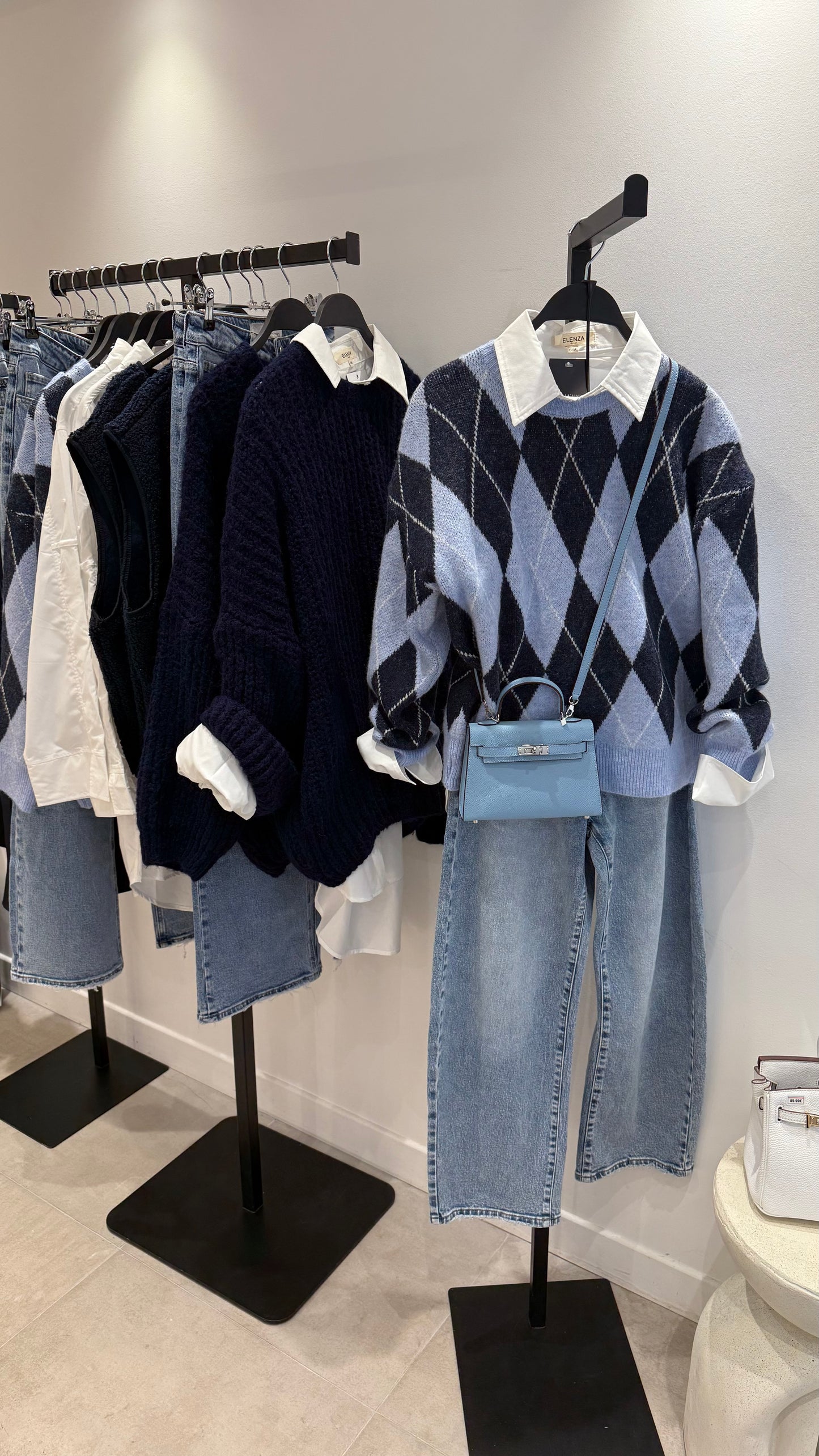 Pull losangé | Bleu