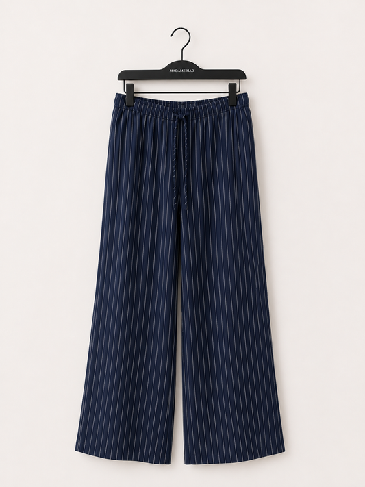 Pantalon rayure | Bleu