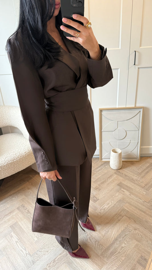 Pantalon tailleur | Chocolat