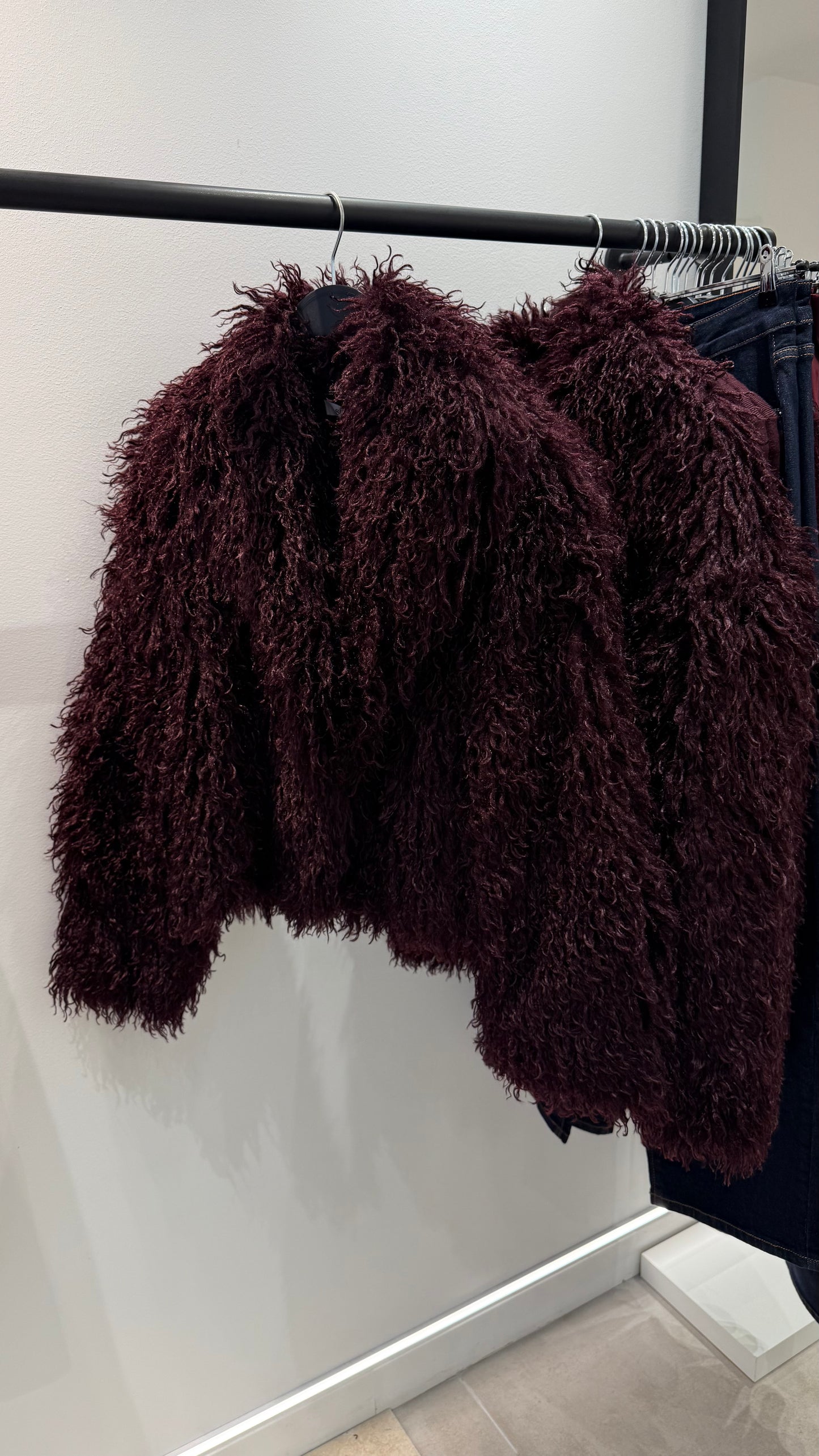 Veste texture teddy | Bordeaux