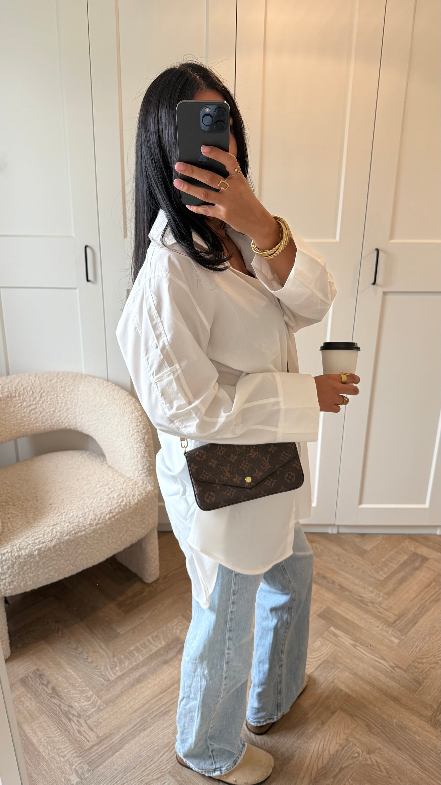 Chemise longue oversize | Blanc