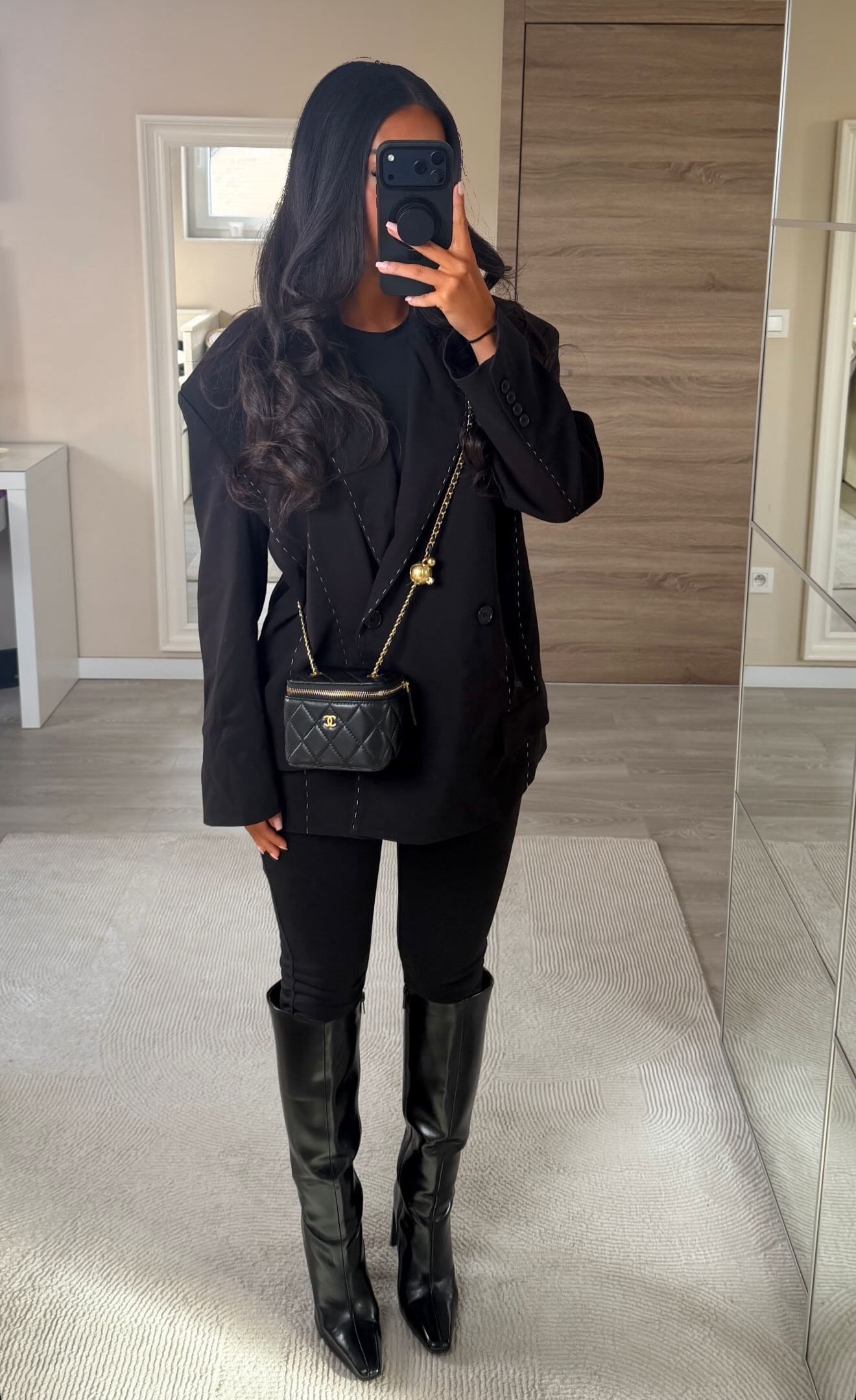 Blazer oversize à surpiqûres contrastées ZARA | Noir