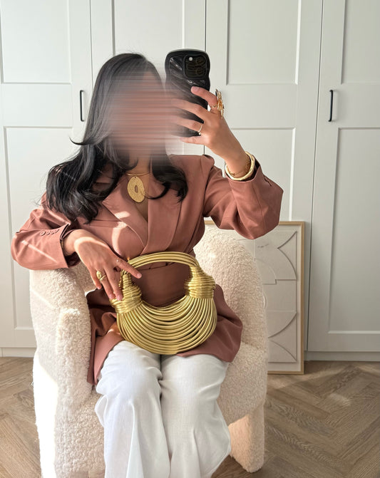 Blazer à ceinture L’ELEGANCE | Vieux rose