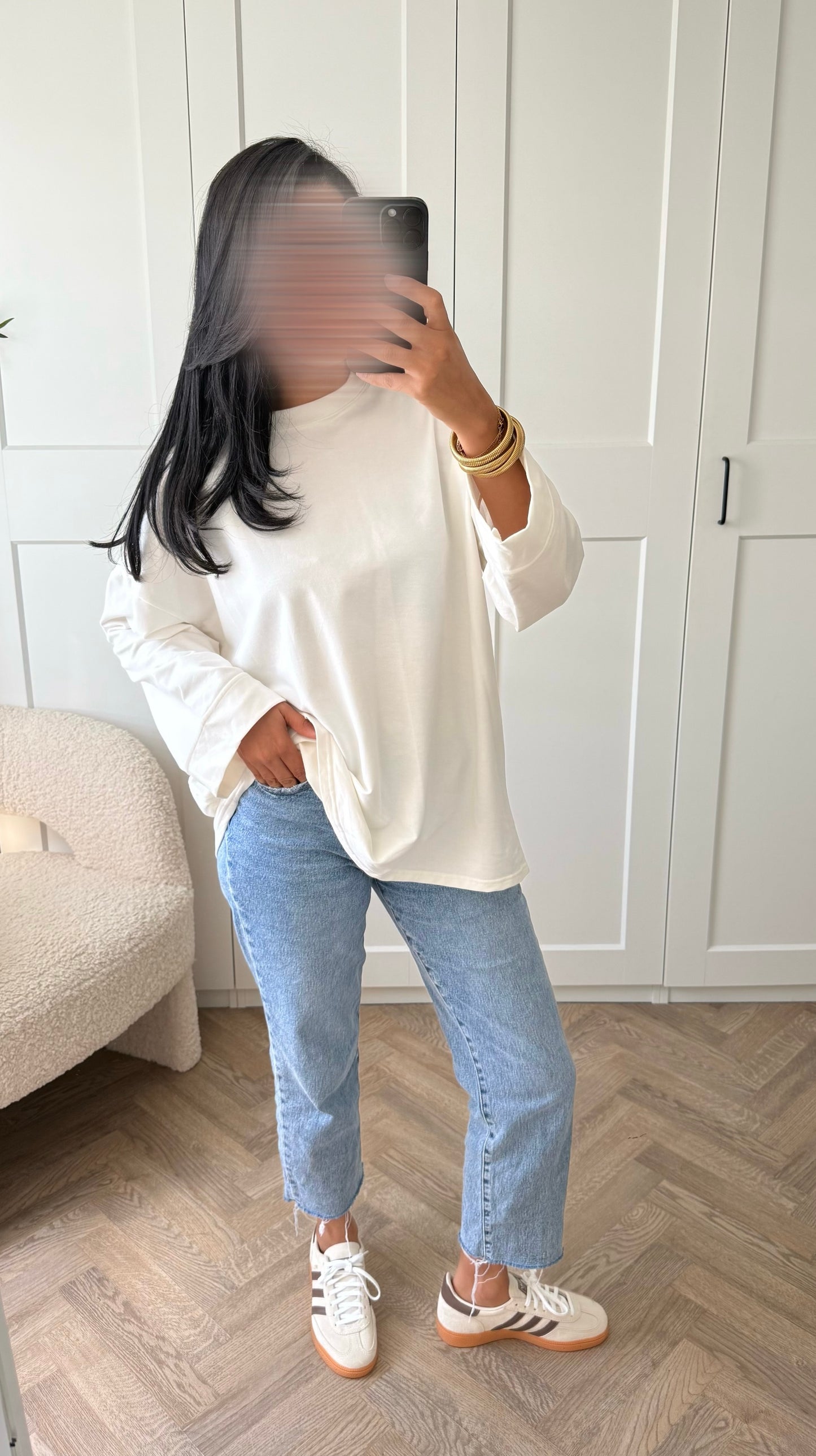 T-shirt long 100% coton | Blanc
