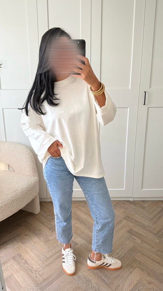 T-shirt long 100% coton | Blanc