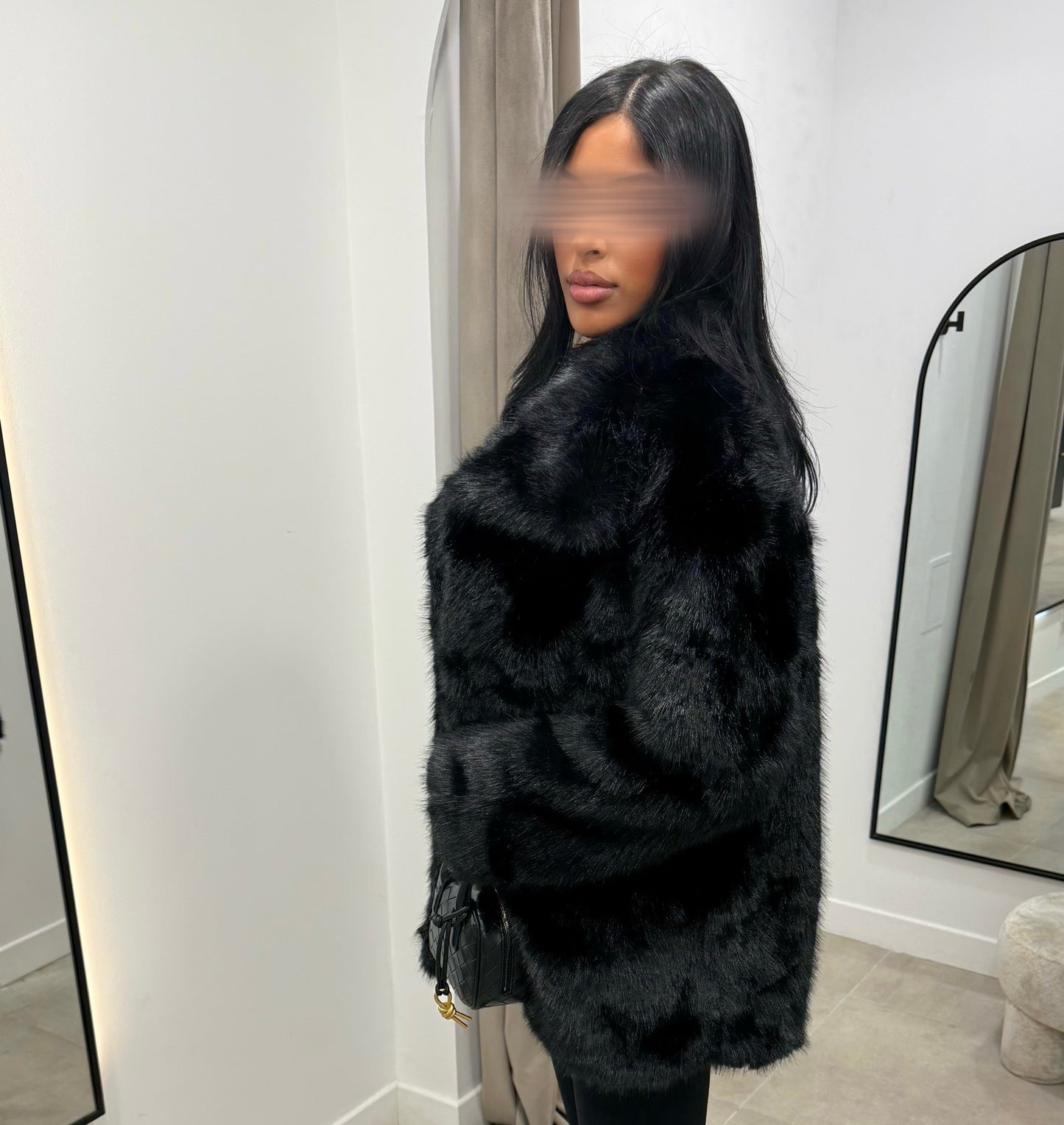 Veste fourrure vegan | Noir