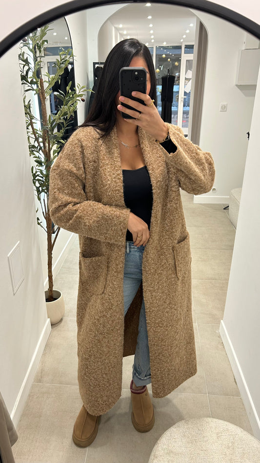 Manteau long camel