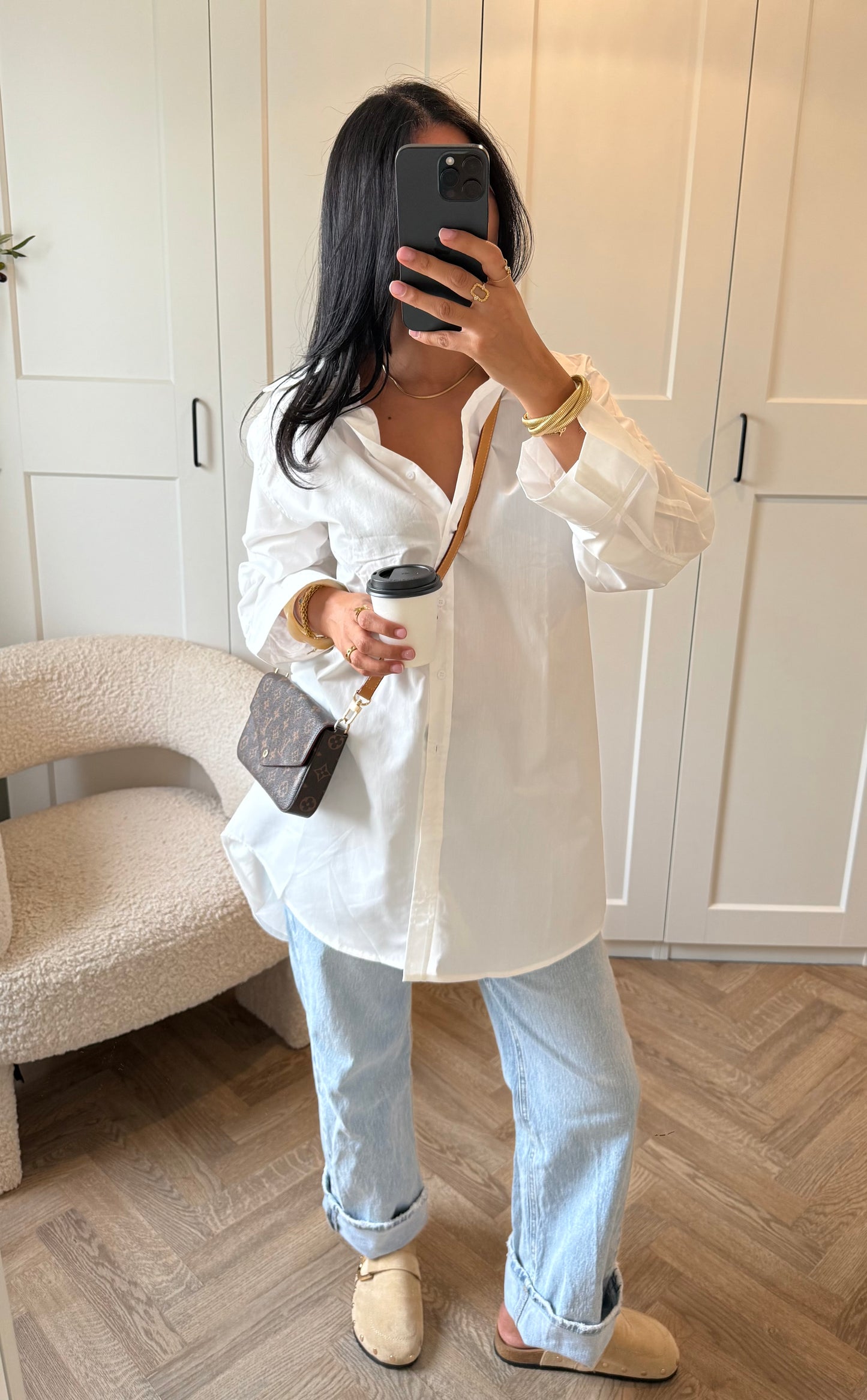 Chemise longue oversize | Blanc