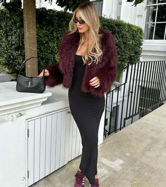 Veste texture teddy | Bordeaux