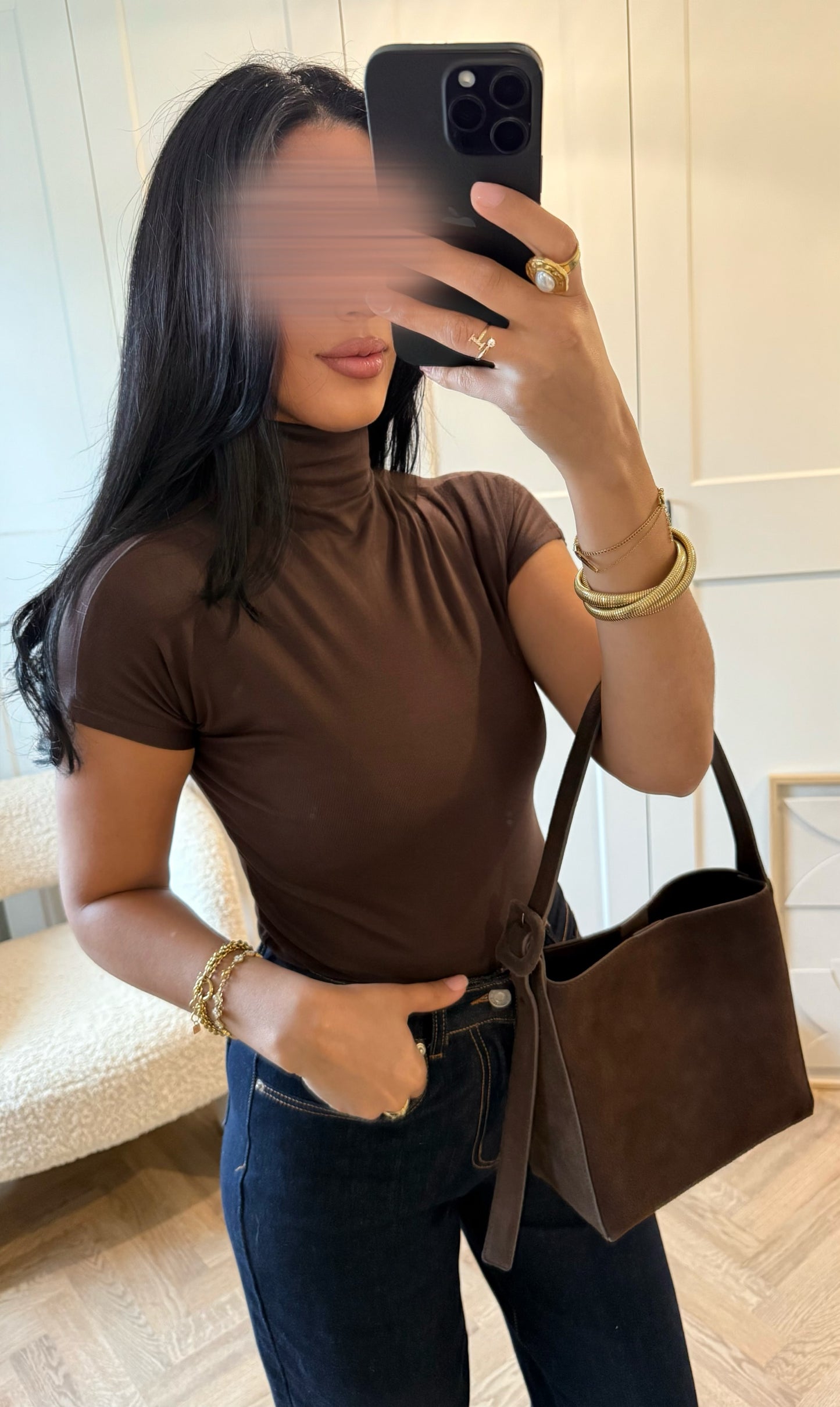 Top basic col montant | Chocolat