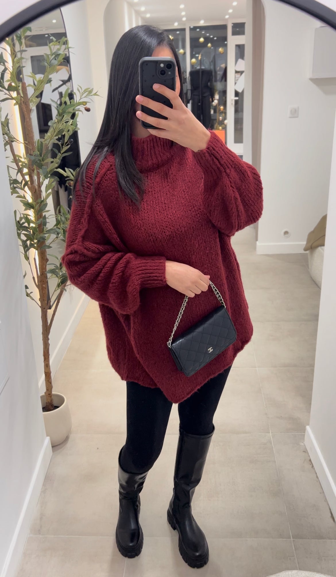 Pull long bordeaux