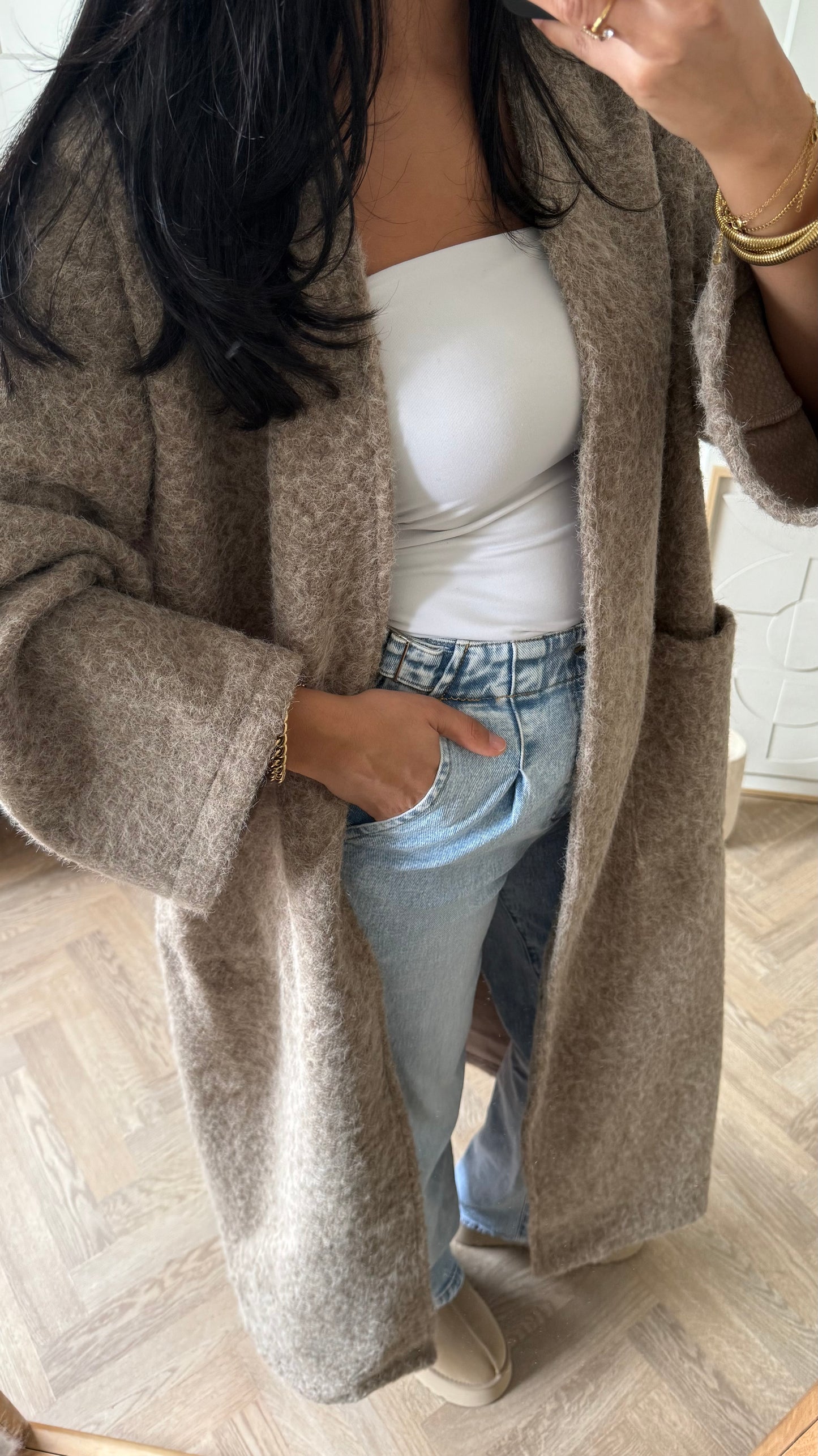 Manteau gilet | Taupe