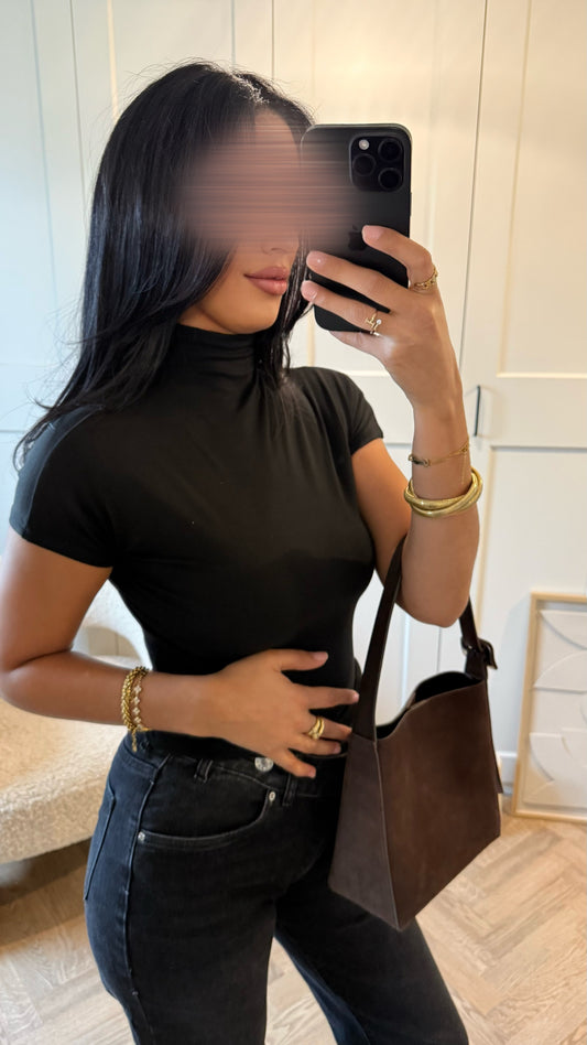 Top basic col montant | Noir