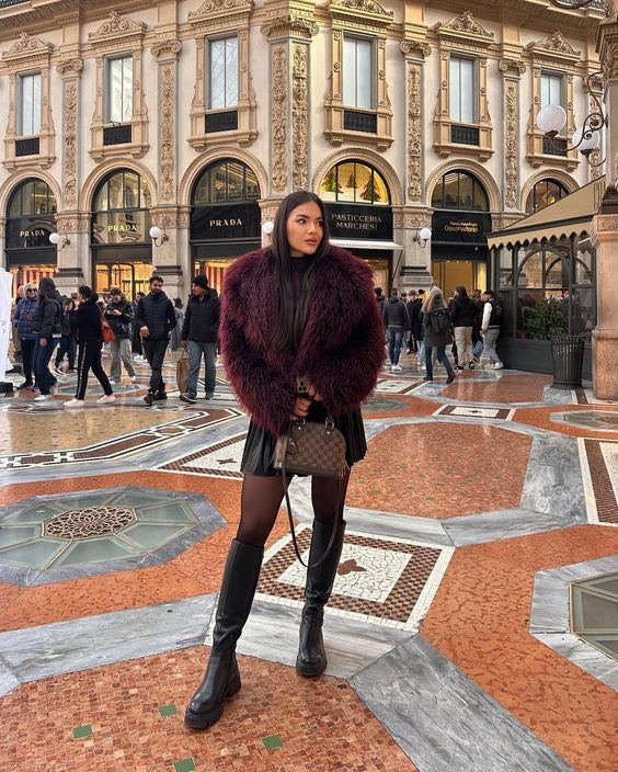 Veste texture teddy | Bordeaux