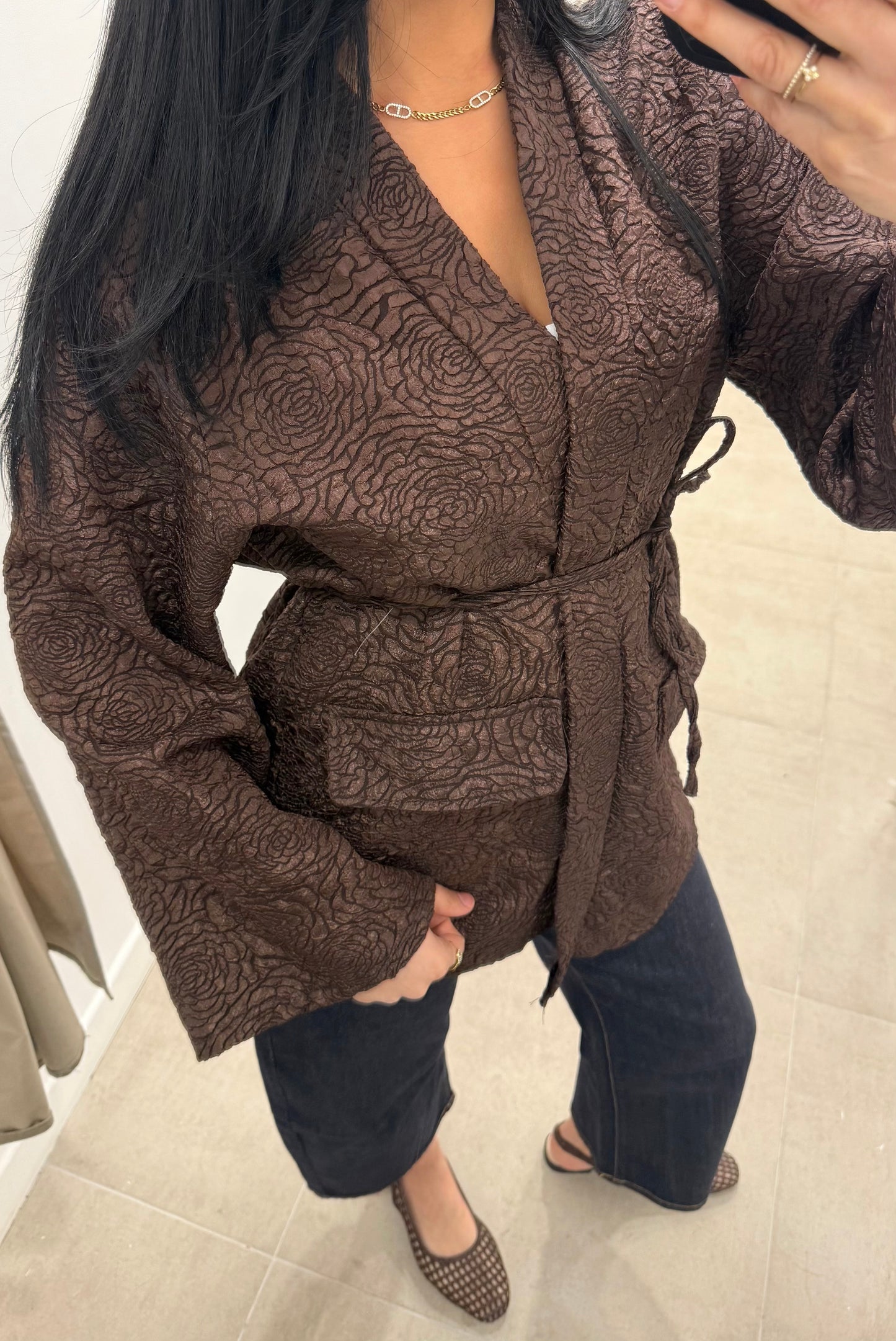 Kimono brocard | Chocolat
