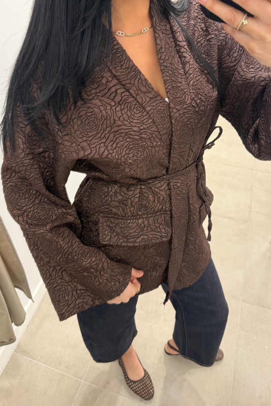 Kimono brocard | Chocolat
