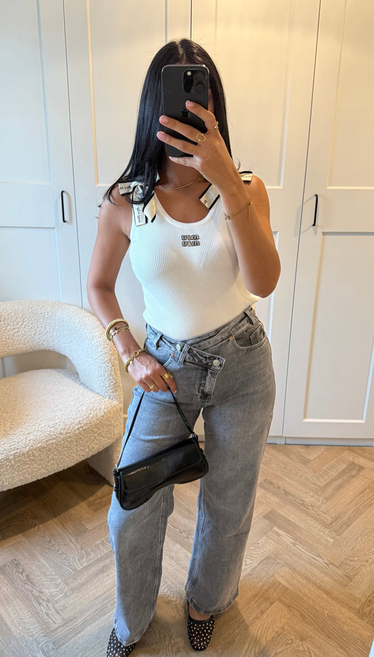 Jeans asymétrique | Gris