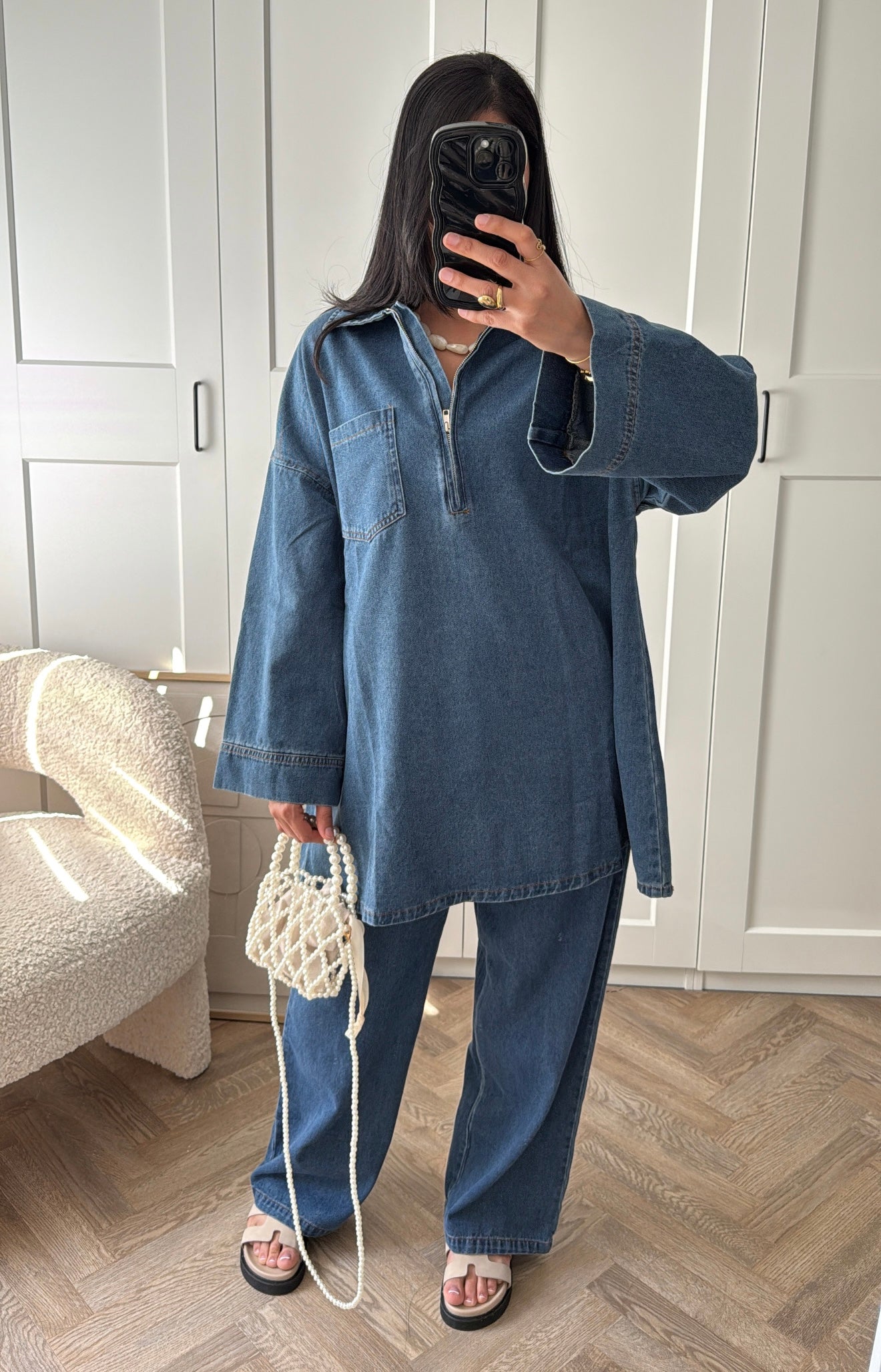 Set denim MASTOUR - bleu brut