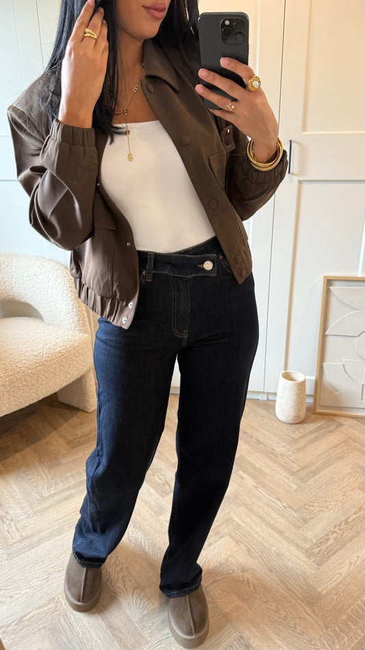 Jeans wide asymétrique | Bleu brut
