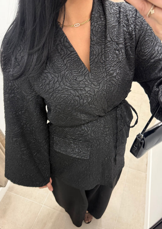 Kimono brocard | Noir