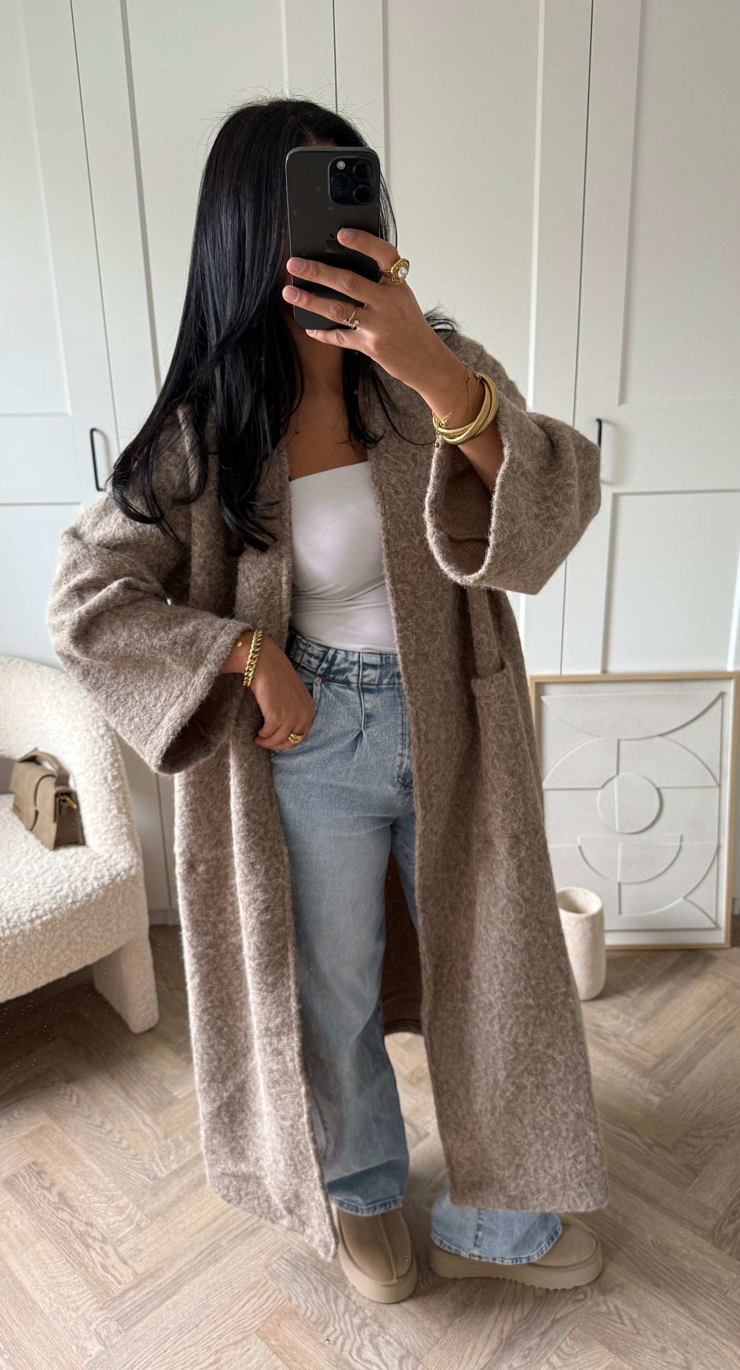 Manteau gilet | Taupe